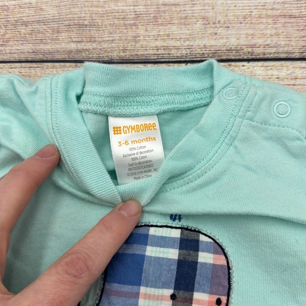 Gymboree Whale Aqua Onesie Size 3-6 Months